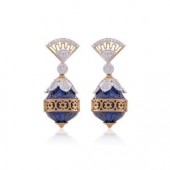Designer Earrings with Certified Diamonds in 18k Yellow Gold - ER1133P